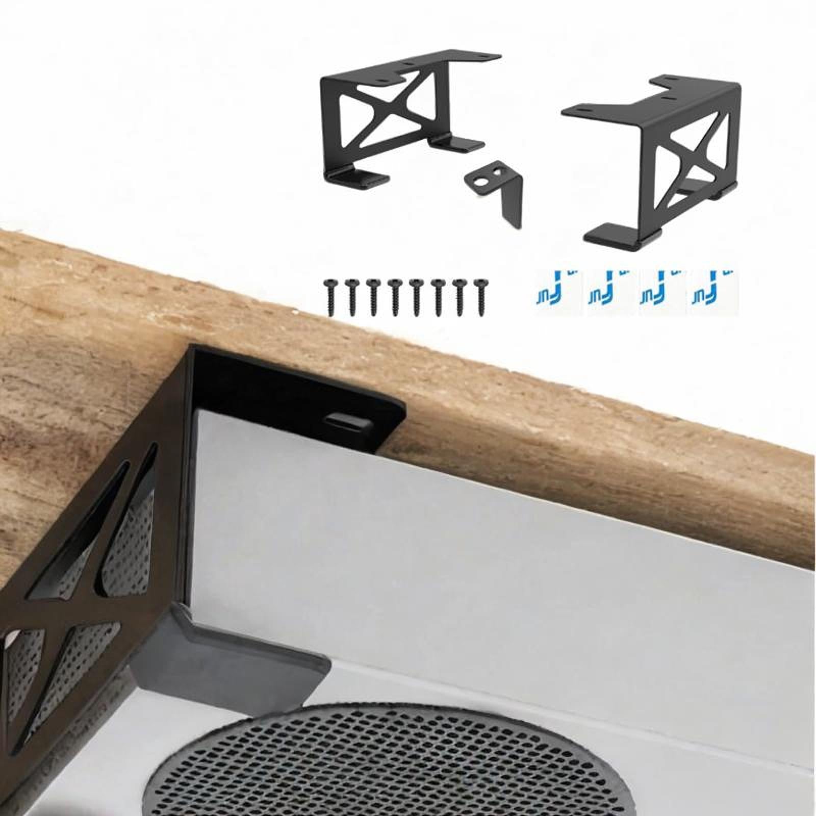 Under Desk Console Mount Holder Easy Installation Saving Space Metal Support