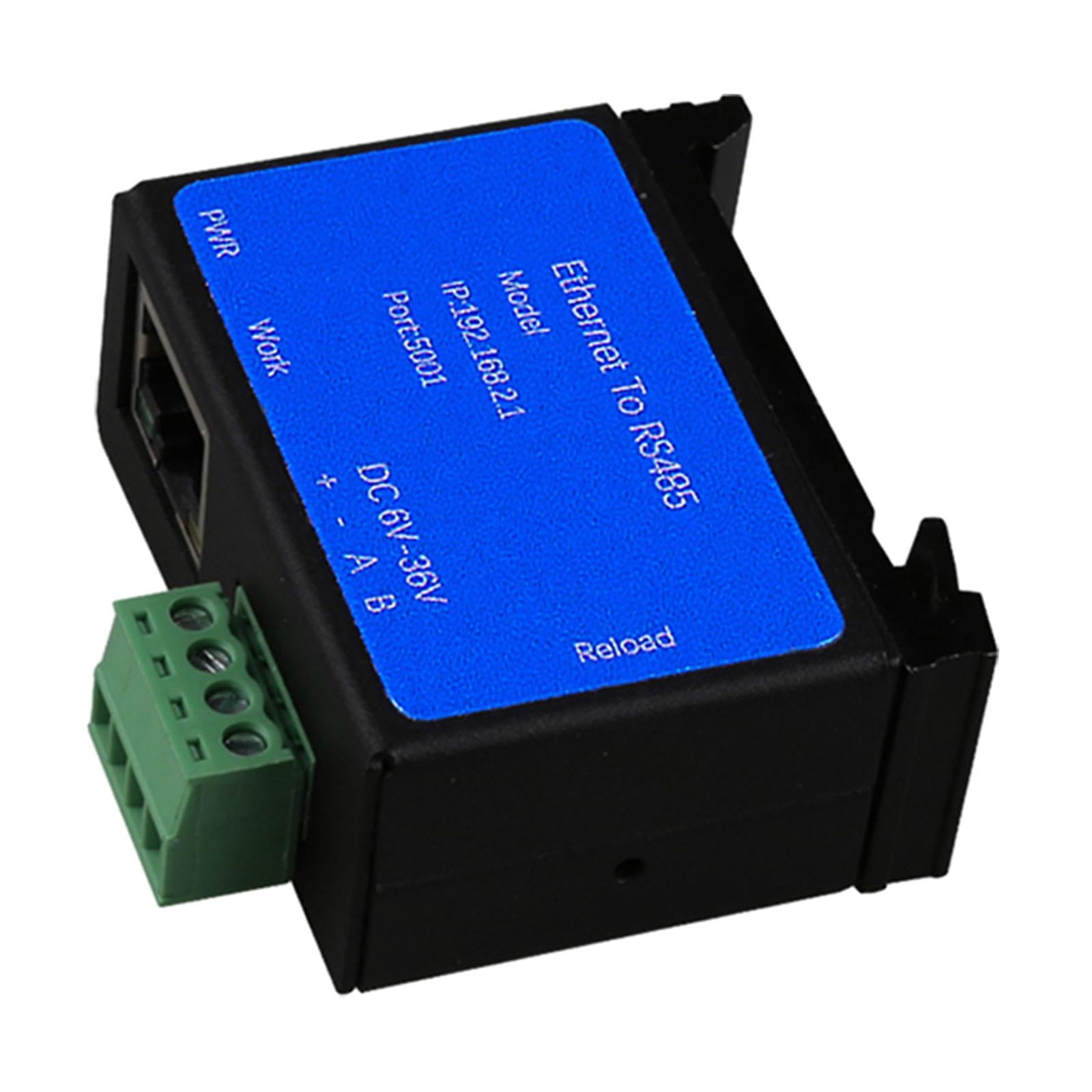 RS485 Industrial Serials Server Black Professional Sturdy Ethernet Convertor