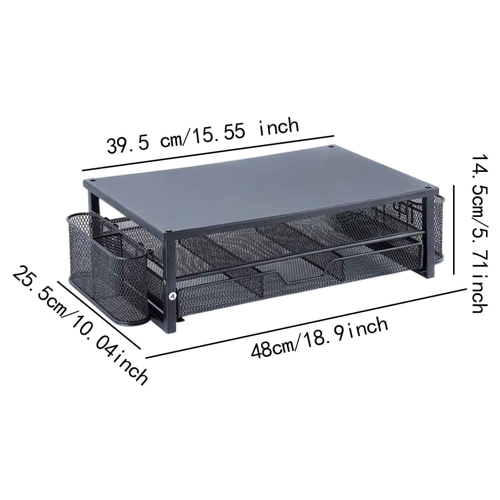 Computer Monitor Stand Riser with Drawer Accessories for Meeting Office Home Balck