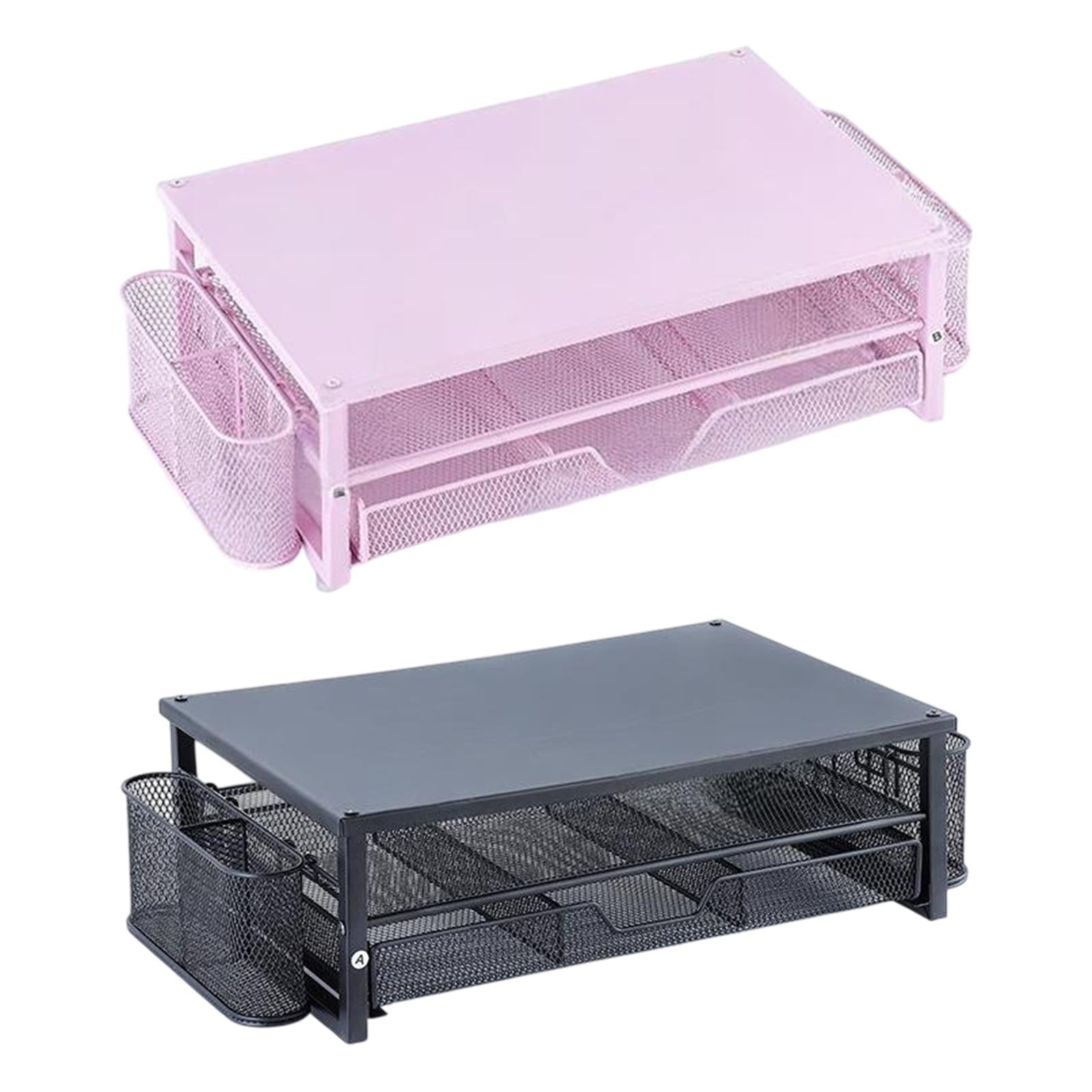 Computer Monitor Stand Riser with Drawer Accessories for Meeting Office Home Balck