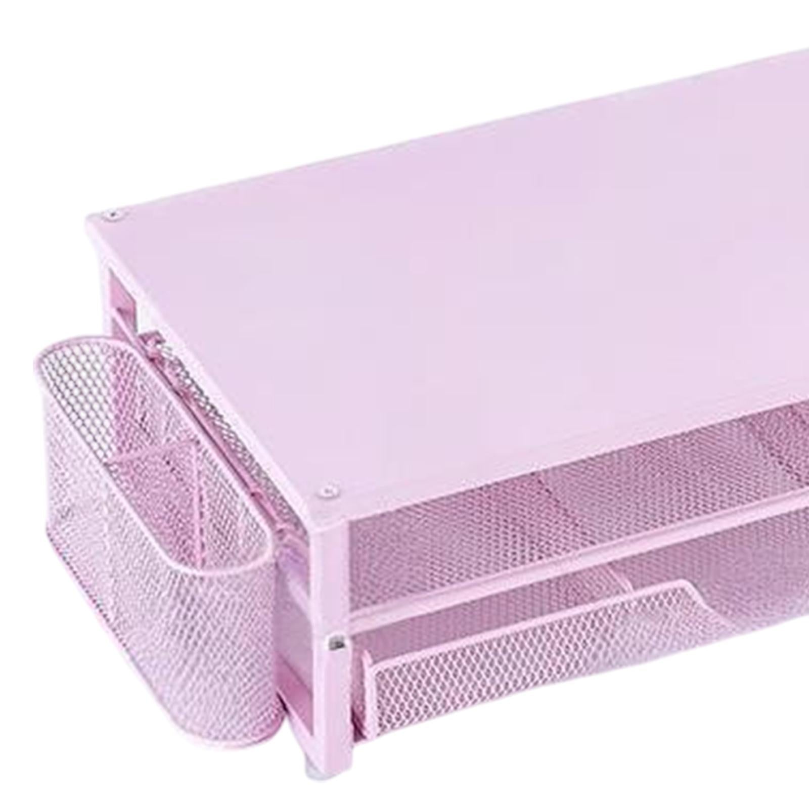 Computer Monitor Stand Riser with Drawer Accessories for Meeting Office Home Pink