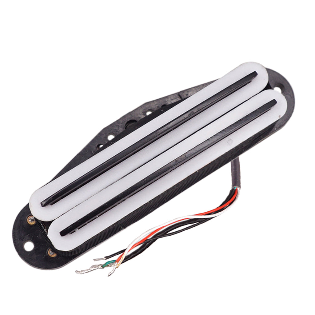 Dual Rail Humbucker Pickup for Electric Guitar White Body with Black Rails