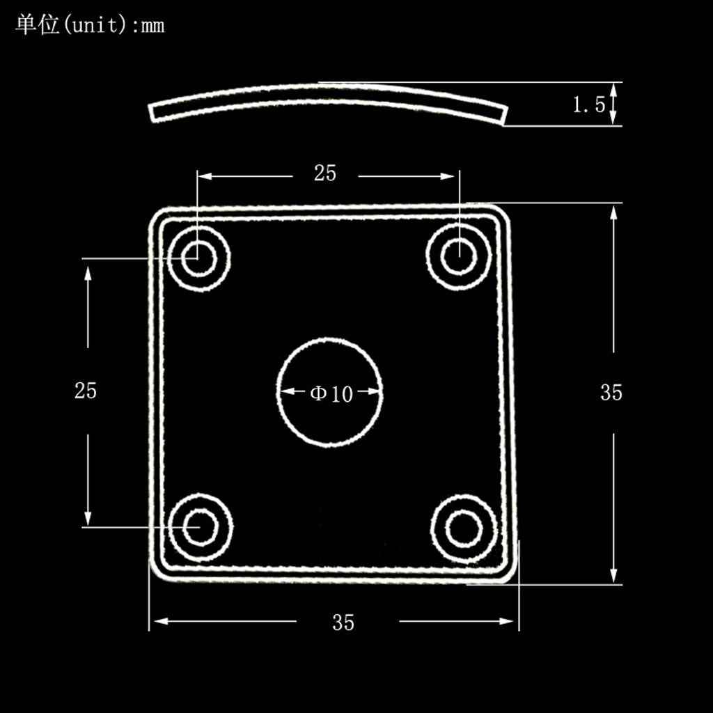 2 Pieces Metal Square Guitar Jack Plate Cover for LP Electric Guitar Silver