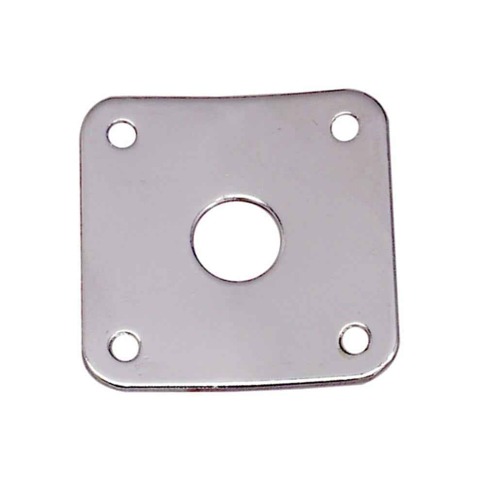 2 Pieces Metal Square Guitar Jack Plate Cover for LP Electric Guitar Silver