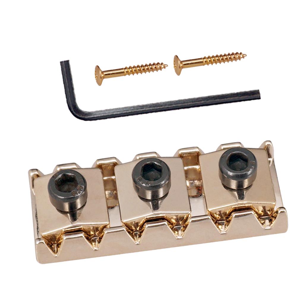 Gold Electric Guitar String Nut with Wrench Screws for Tremolo Bridge 42.2mm