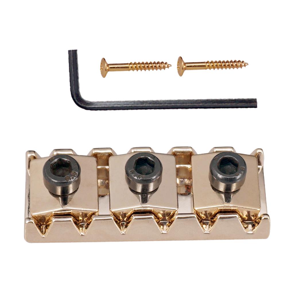 Gold Electric Guitar String Nut with Wrench Screws for Tremolo Bridge 42.2mm