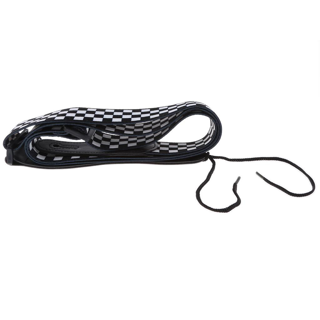 Adjustable Polyester Painting Guitar Strap for Guitar Bass Black White Grid