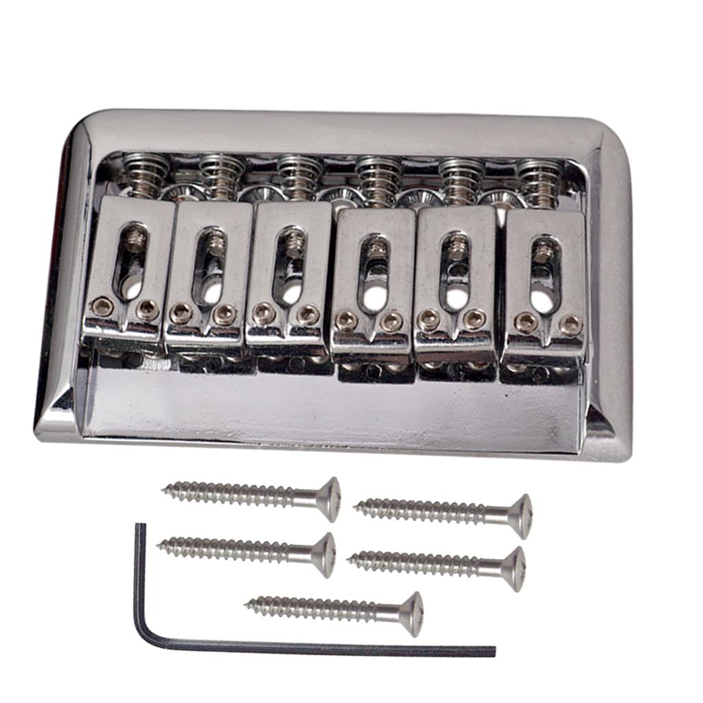 76.5mm Fixed Hardtail Saddle Bridge with Wrench for 6 String Electric Guitar