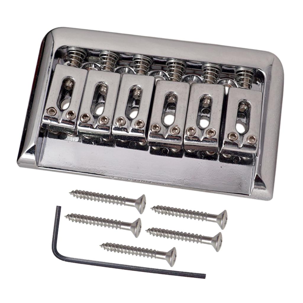76.5mm Fixed Hardtail Saddle Bridge with Wrench for 6 String Electric Guitar