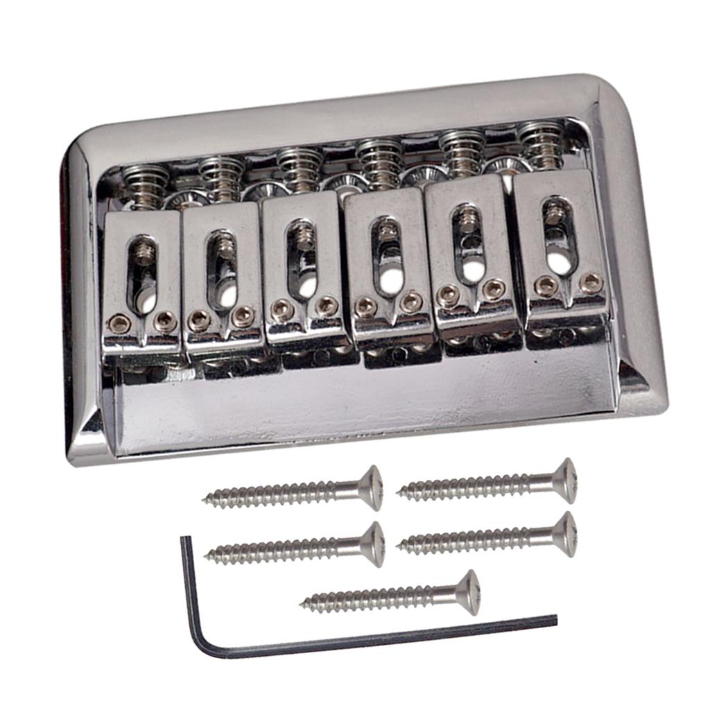 76.5mm Fixed Hardtail Saddle Bridge with Wrench for 6 String Electric Guitar