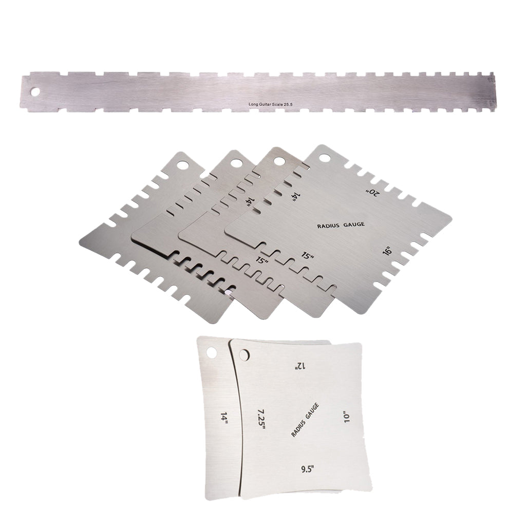 Stainless Steel Fretboard Ruler Radius Gauge for Guitar Bass