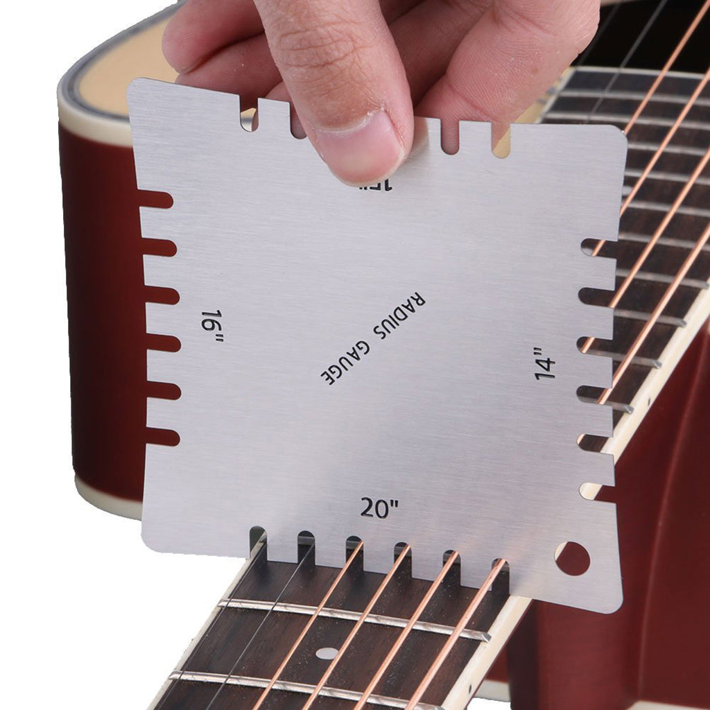 Stainless Steel Fretboard Ruler Radius Gauge for Guitar Bass