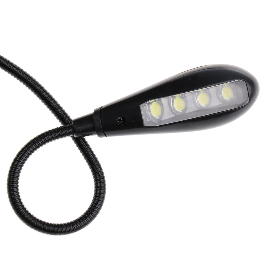 8 LED Music Stand Light Music Score Lamp Clip-on Reading Light Black
