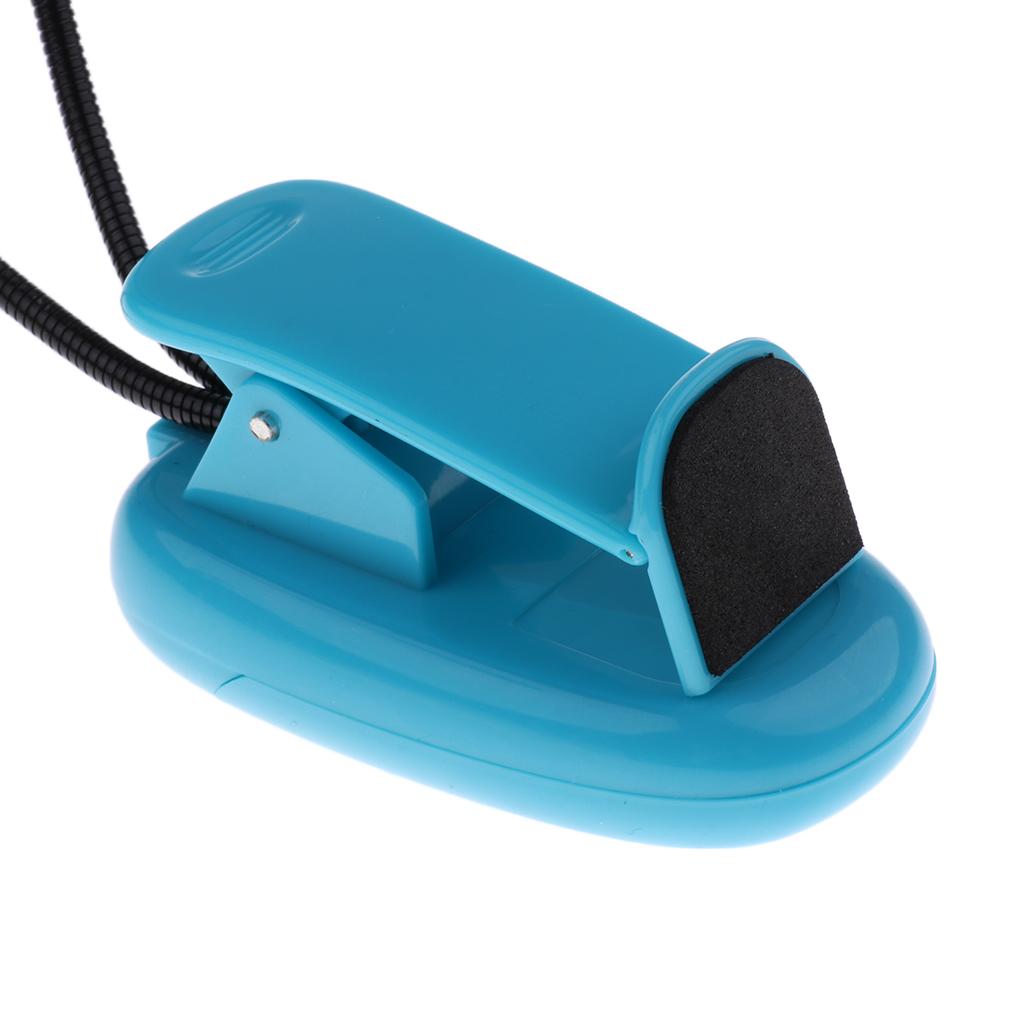 4 LED Music Stand Lamp Music Score Light Clip-on Reading Light Blue