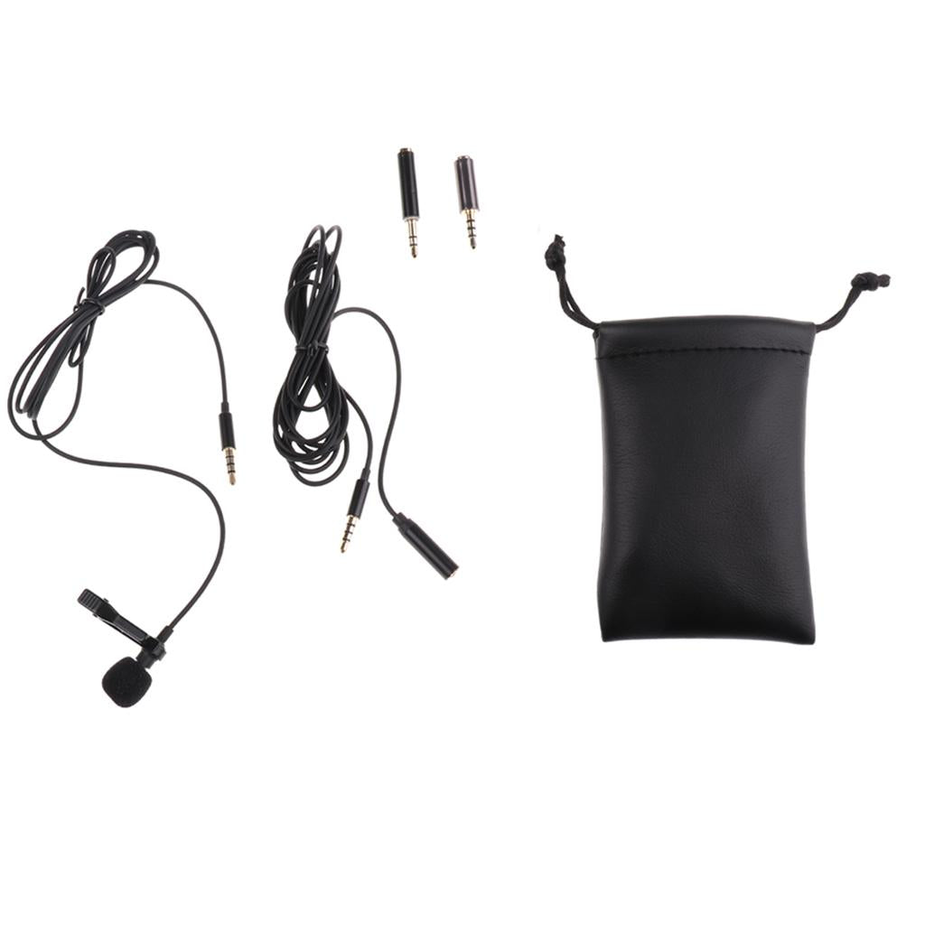3.5mm Lavalier Lapel Clip-on Mic Microphone for Smartphone Phone Recording
