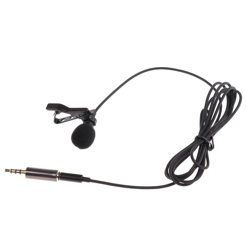 3.5mm Lavalier Lapel Clip-on Mic Microphone for Smartphone Phone Recording