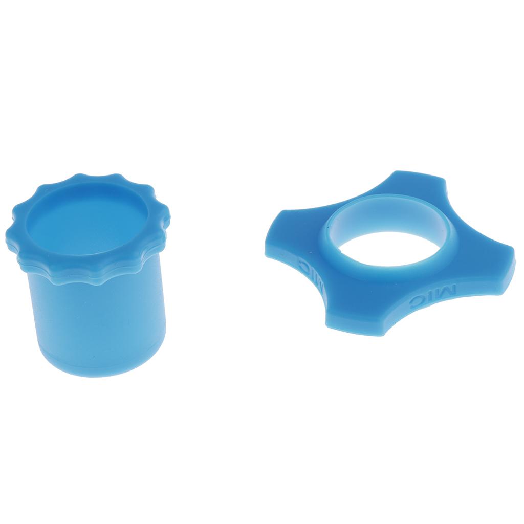 Wireless Microphone Mic Holder Anti-rolling Protection Rings + Bottom Blue