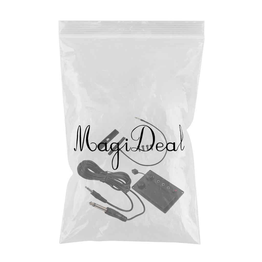 Metal Electric Violin Pickup Adjustable EQ Pickup Preamp Transducer with Piezo