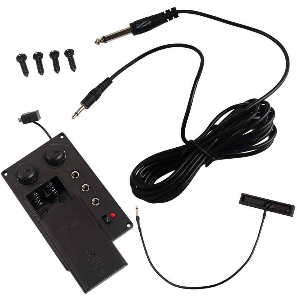 Metal Electric Violin Pickup Adjustable EQ Pickup Preamp Transducer with Piezo