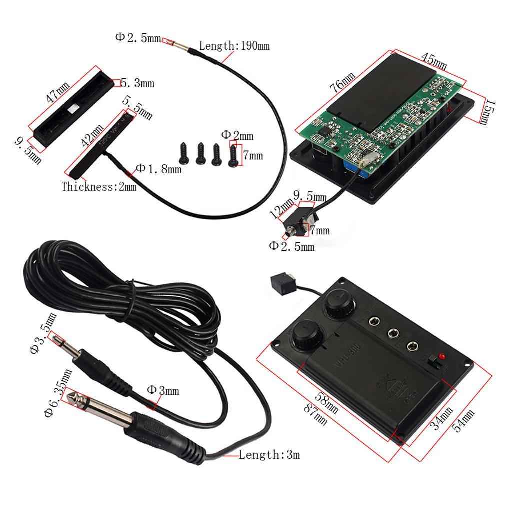 Metal Electric Violin Pickup Adjustable EQ Pickup Preamp Transducer with Piezo