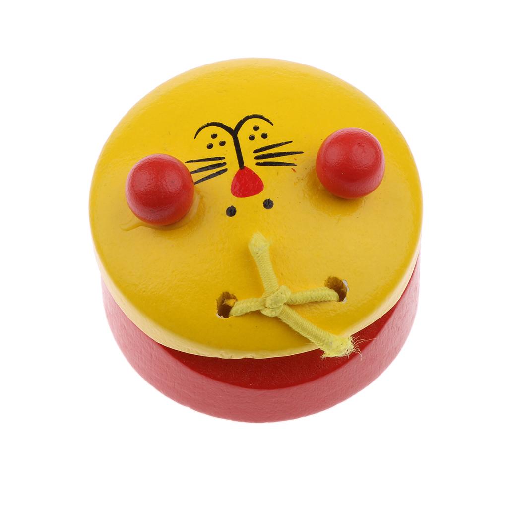 Cartoon Castanet Wooden Hand Clapper Musical Instrument Toy for Kids Yellow