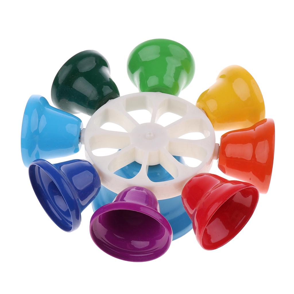 Colorful 8 Note Percussion Bell Hand Bell for Children Kids Musical Toy Gift