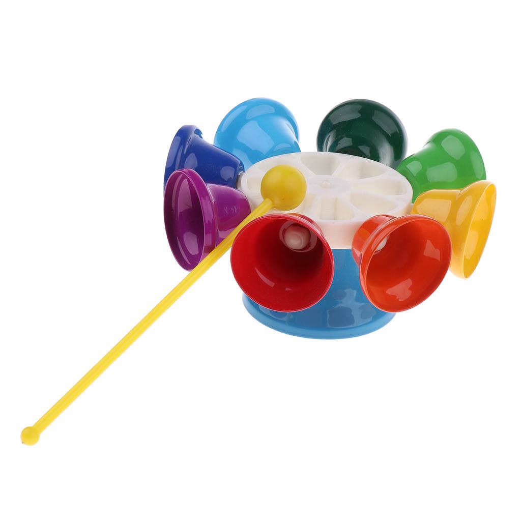 Colorful 8 Note Percussion Bell Hand Bell for Children Kids Musical Toy Gift