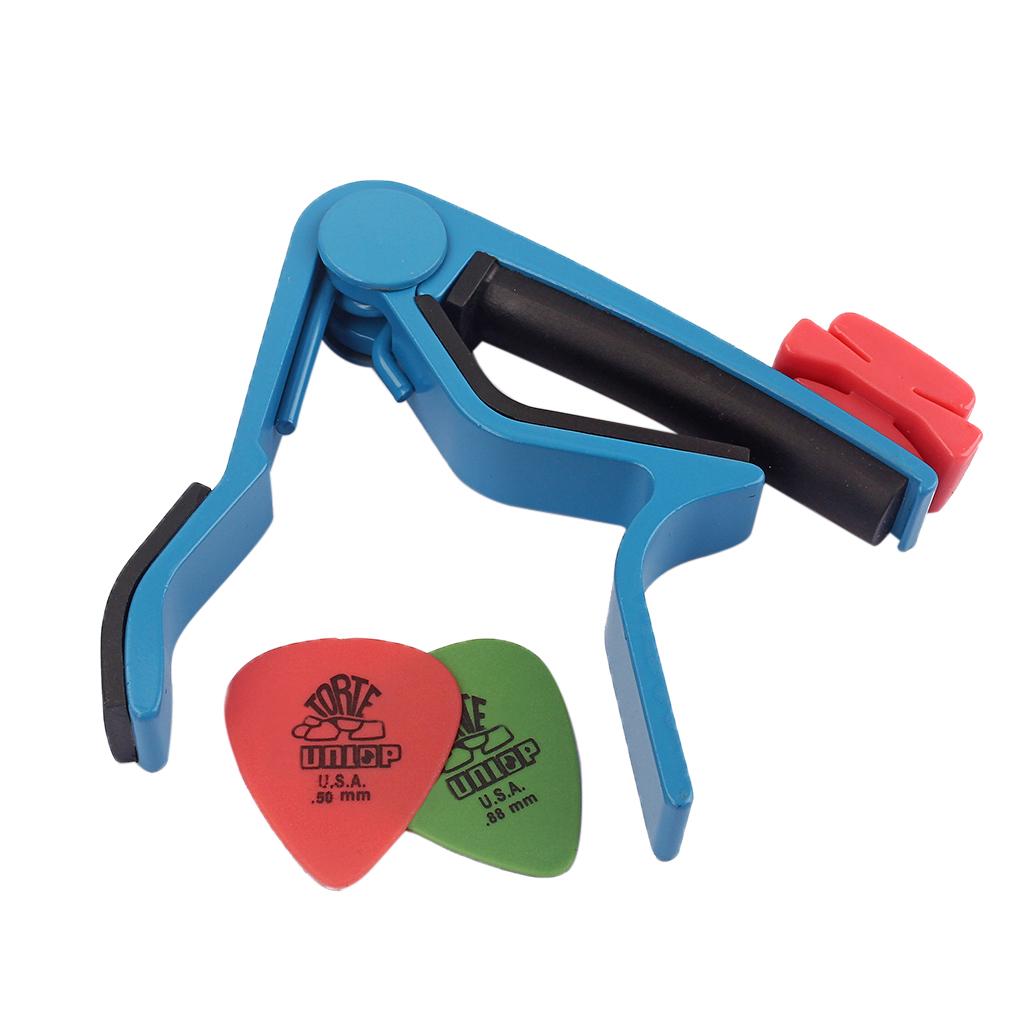 Aluminium Alloy Guitar Capo with Pick Holer+2 Picks for Acoustic Electric #4