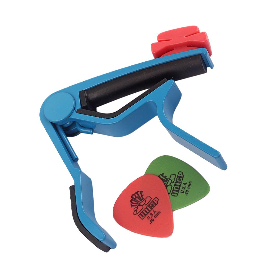 Aluminium Alloy Guitar Capo with Pick Holer+2 Picks for Acoustic Electric #4