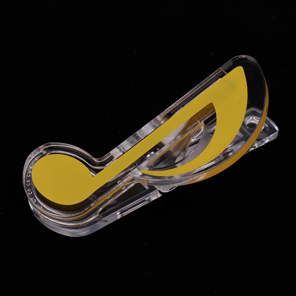 5 Pieces Plastic Music Note Book Page Clip Music Stand Accessory Yellow