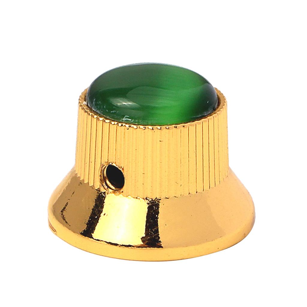 3 Pieces Metal Guitar Knobs for Electric Guitar Bass Control Knob Gold&Green