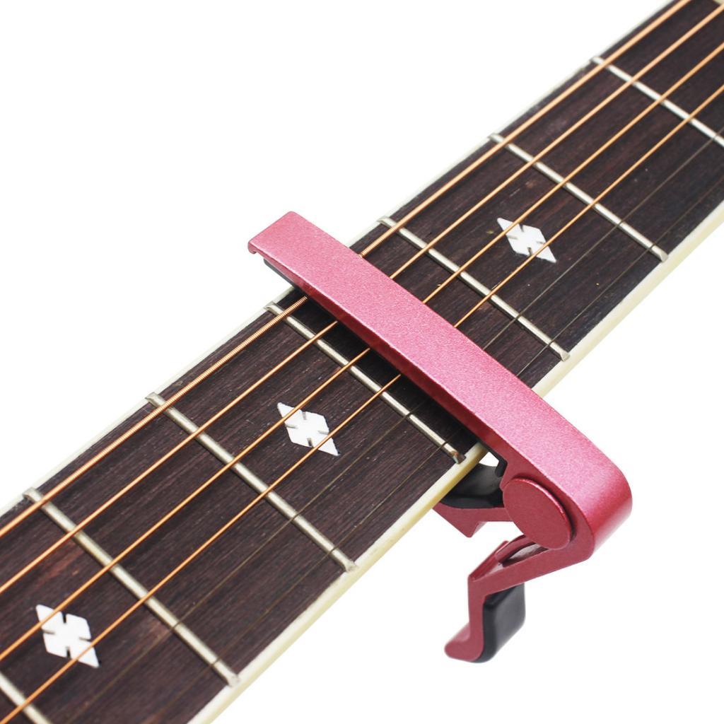 Zinc Alloy Guitar Capo Clamp Tool Accessories 67x50x13mm Pink
