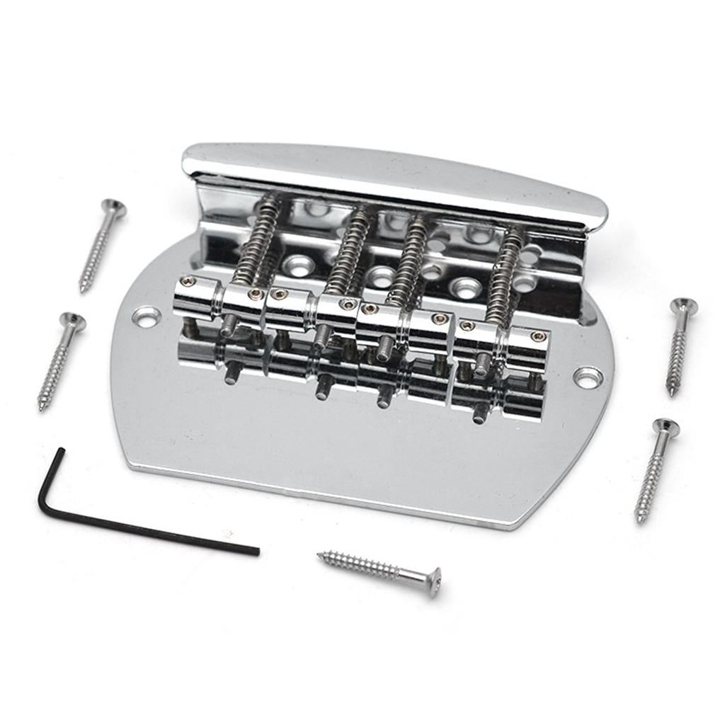Metal 4 String Guitar Saddle Bridge Tailpiece for Electric Guitar Parts