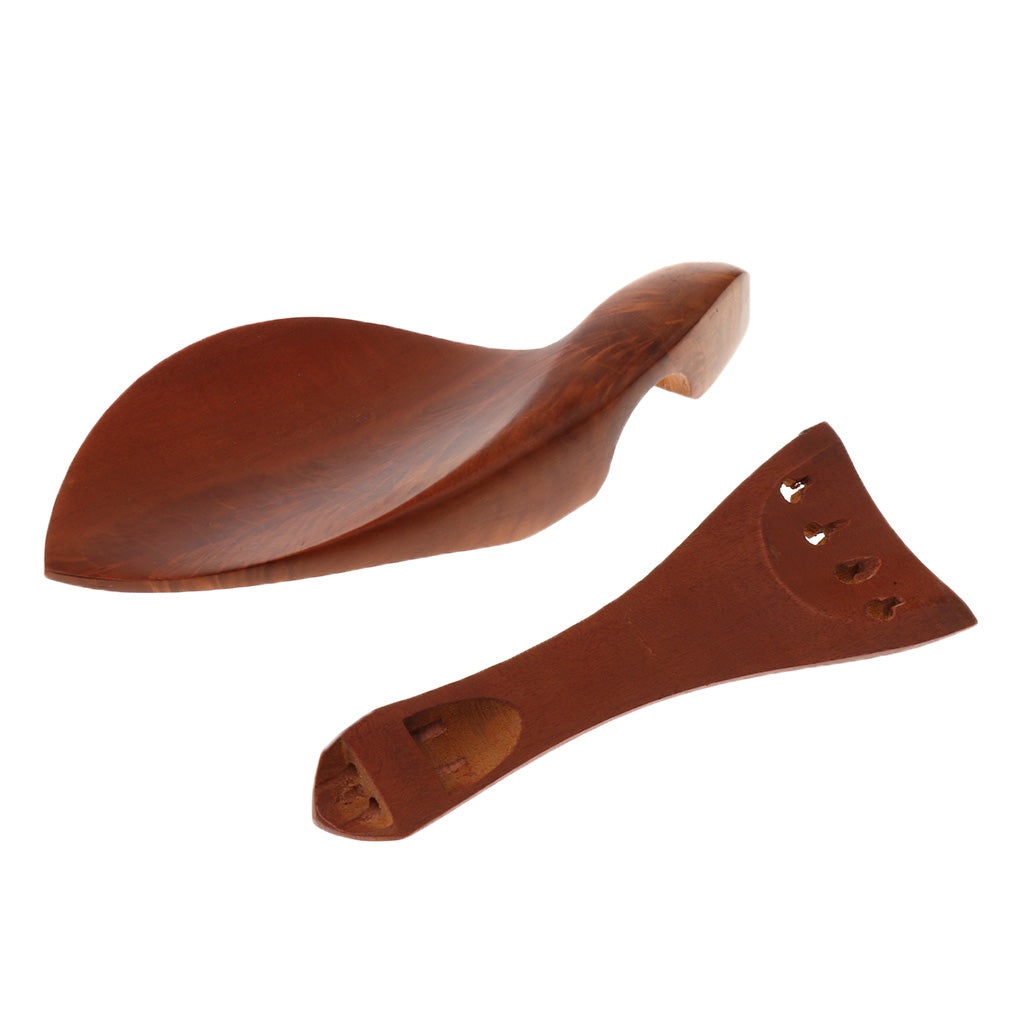 Jujube Violin Chinrest+Tailpiece+Tuning Pegs+Endpin for Violin Fiddle 1-4