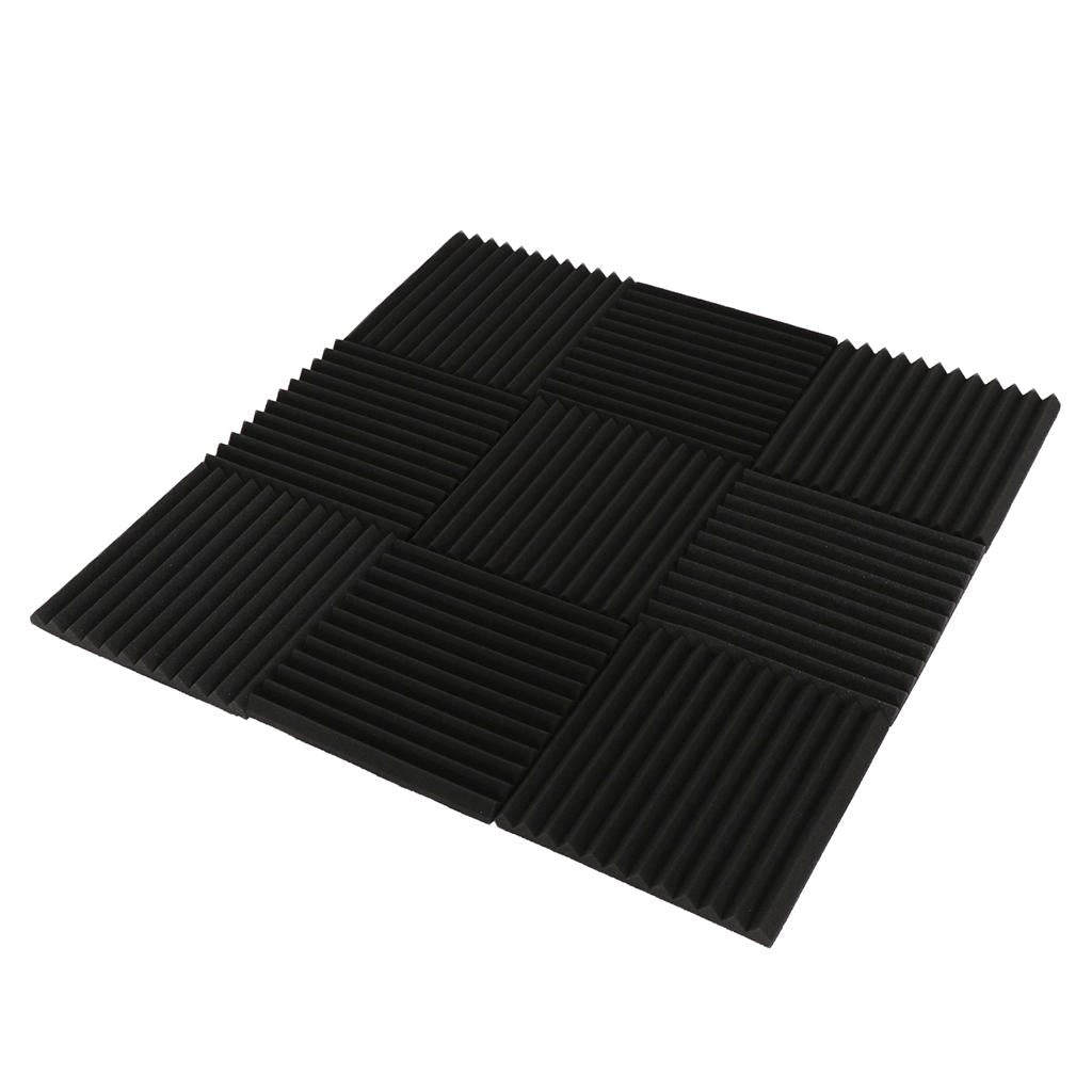 5 Pieces Studio Acoustic Foam Sound Proof Panels Nosie Dampening Foam Black