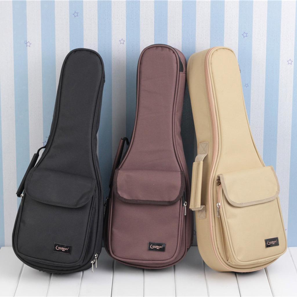 Thicken Adjustable Ukulele Gig Bag Uke Case Padded Carry Bag 21inch Khaki