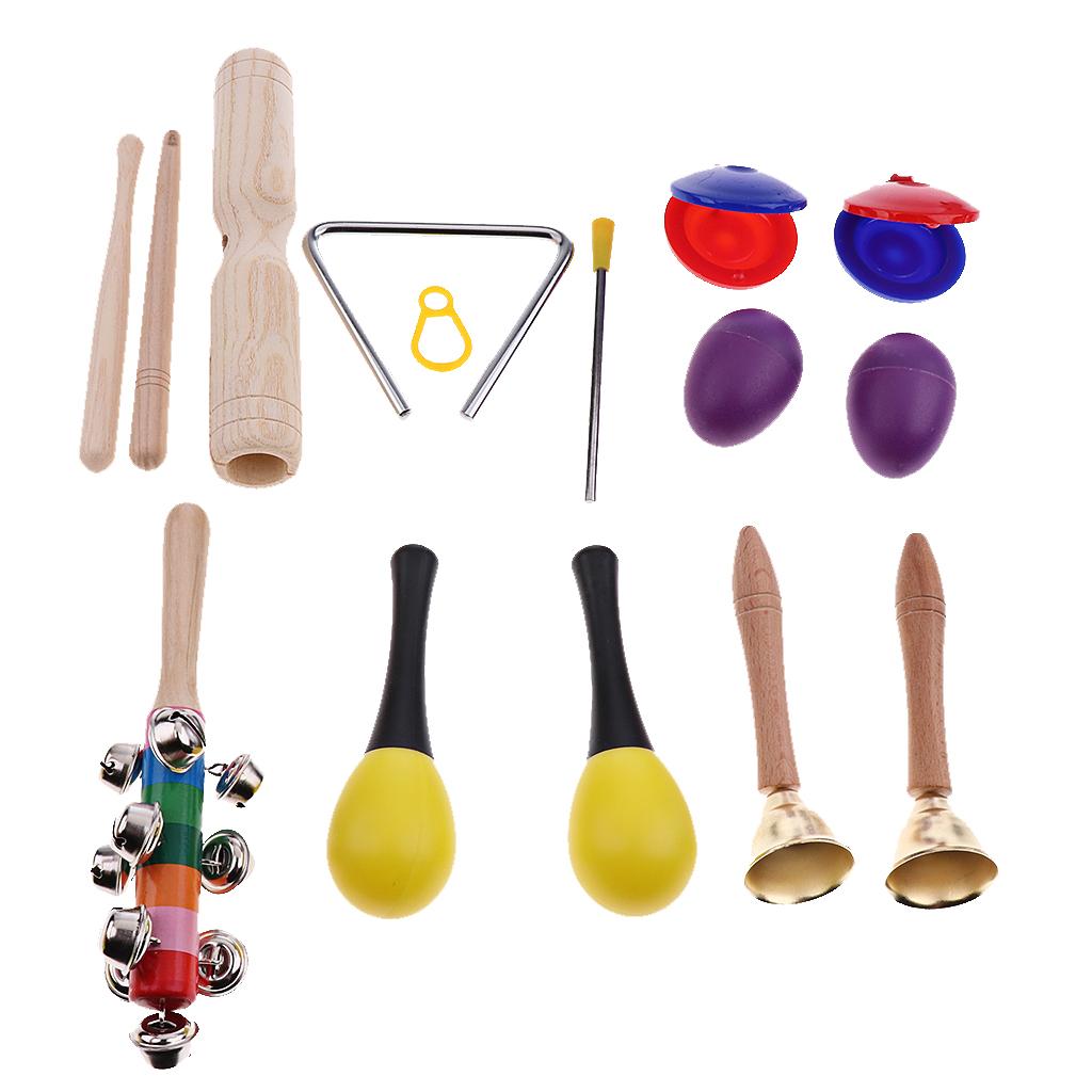 Musical Instrument Set 7 Kinds Tambourine Drum Percussion Toys for Kids
