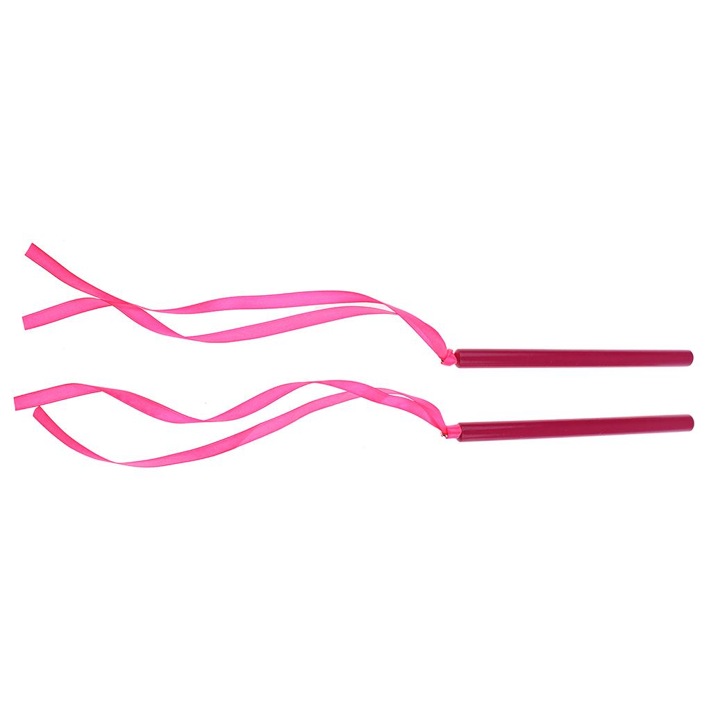 2Pcs Rhythm Sticks with Coloured Ribbon Percussion for Children Gift Pink