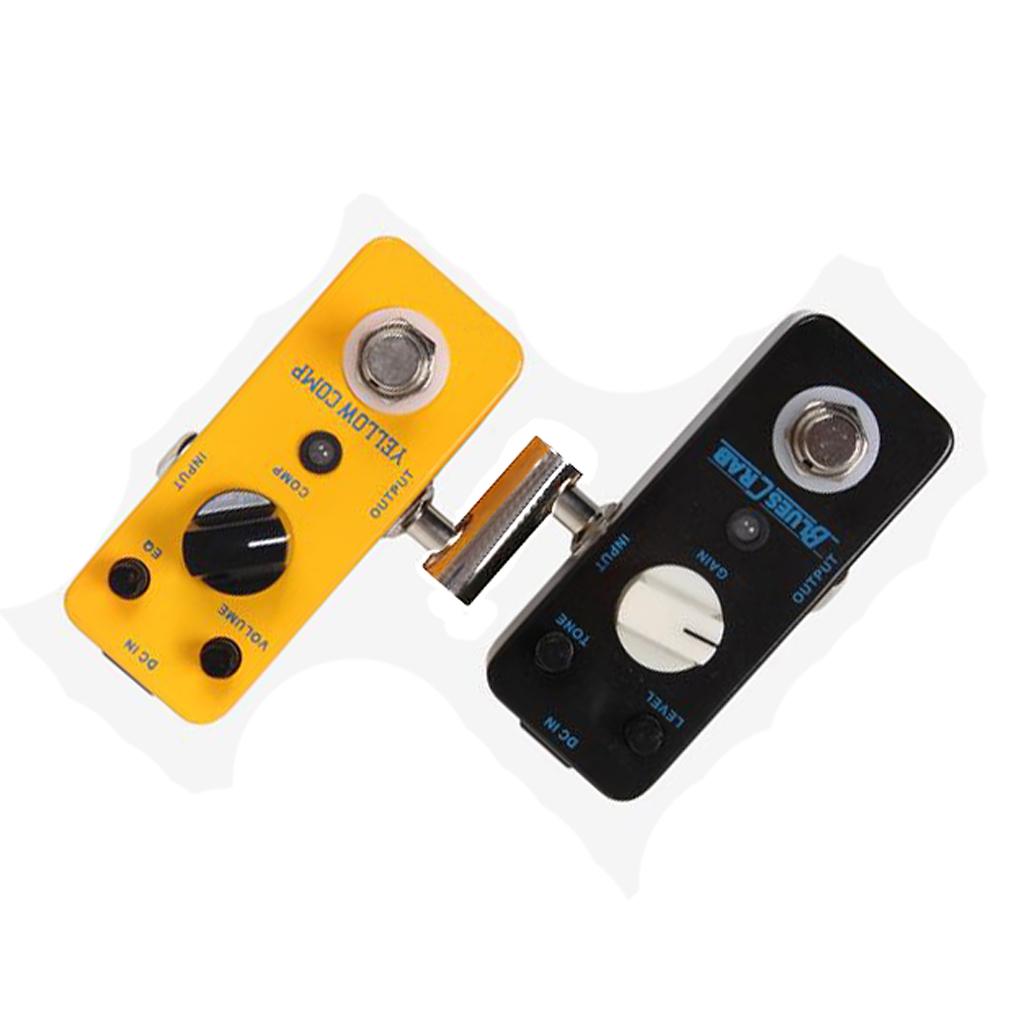 Guitar Pedal Crank Connector 1/4 Inch Offset Jack Pedal Coupler Nickel Color