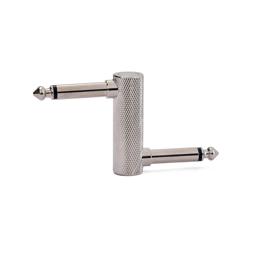 Guitar Pedal Crank Connector 1/4 Inch Offset Jack Pedal Coupler Nickel Color