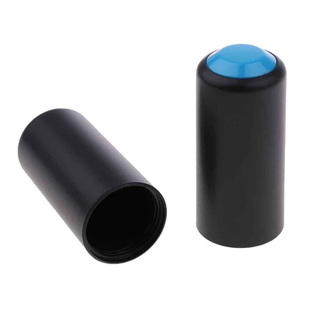 2 Pieces Battery Screw on Cap Cup Cover for Wireless Microphone Mic Blue
