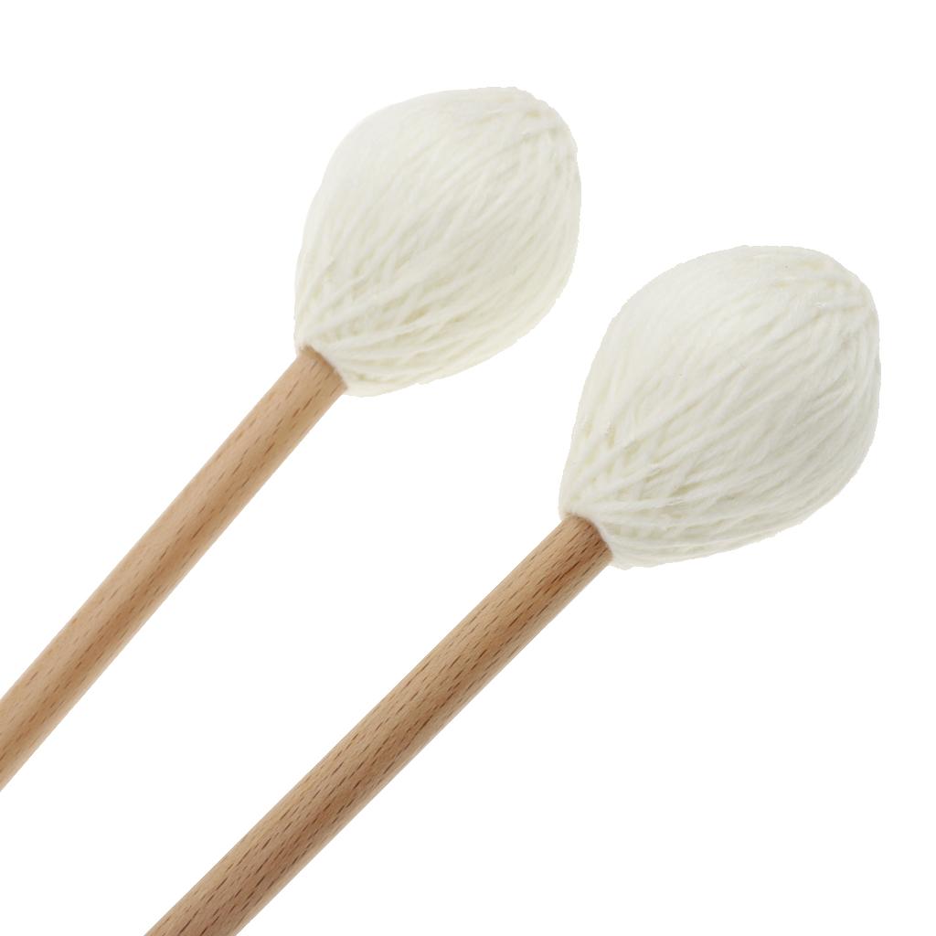 1 Pair Marimba Mallets with Wood Handle for Musical Percussion Instrument