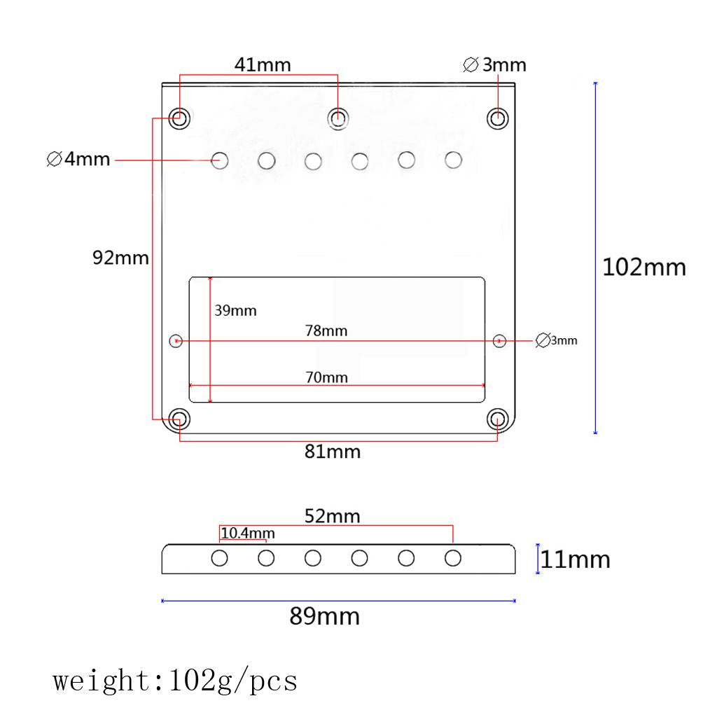 Guitar Bridge Plate for Tele TL Electric Guitar Parts Black