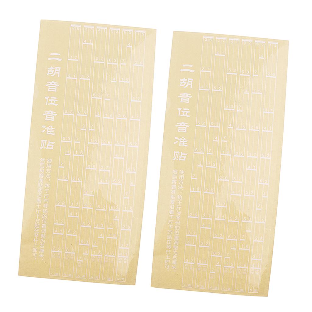 Note Position Chart Sticker Protectors Decal Sticker for Erhu Players 40cm