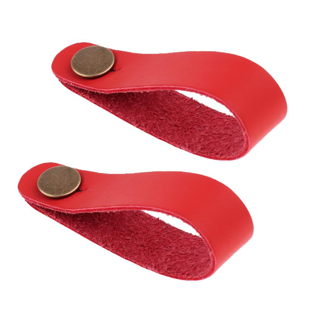 2 Pieces Acoustic Guitar Headstock Straps Button Hook Red