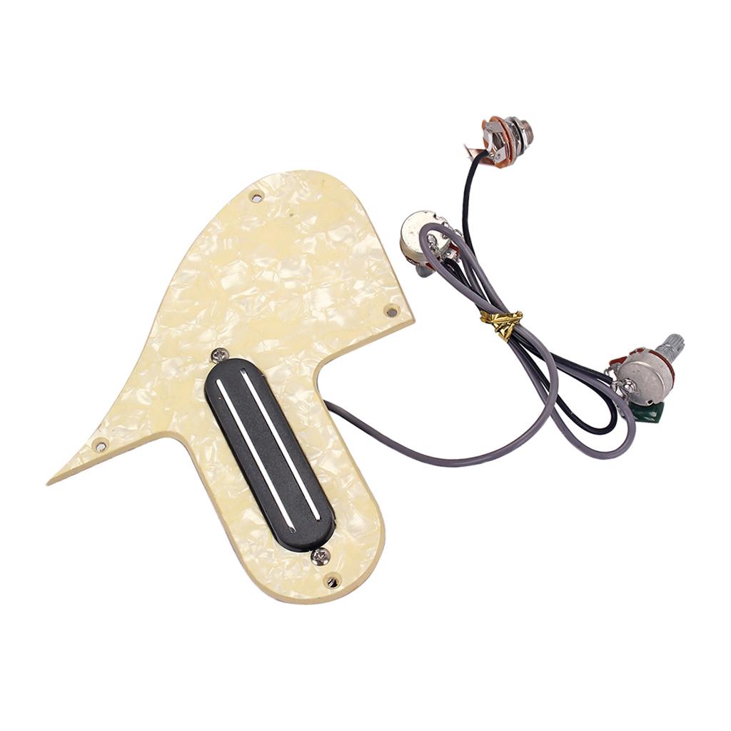 Wired Pickup Mandolin Guitar Pickguard A500k B500k Pots Cream