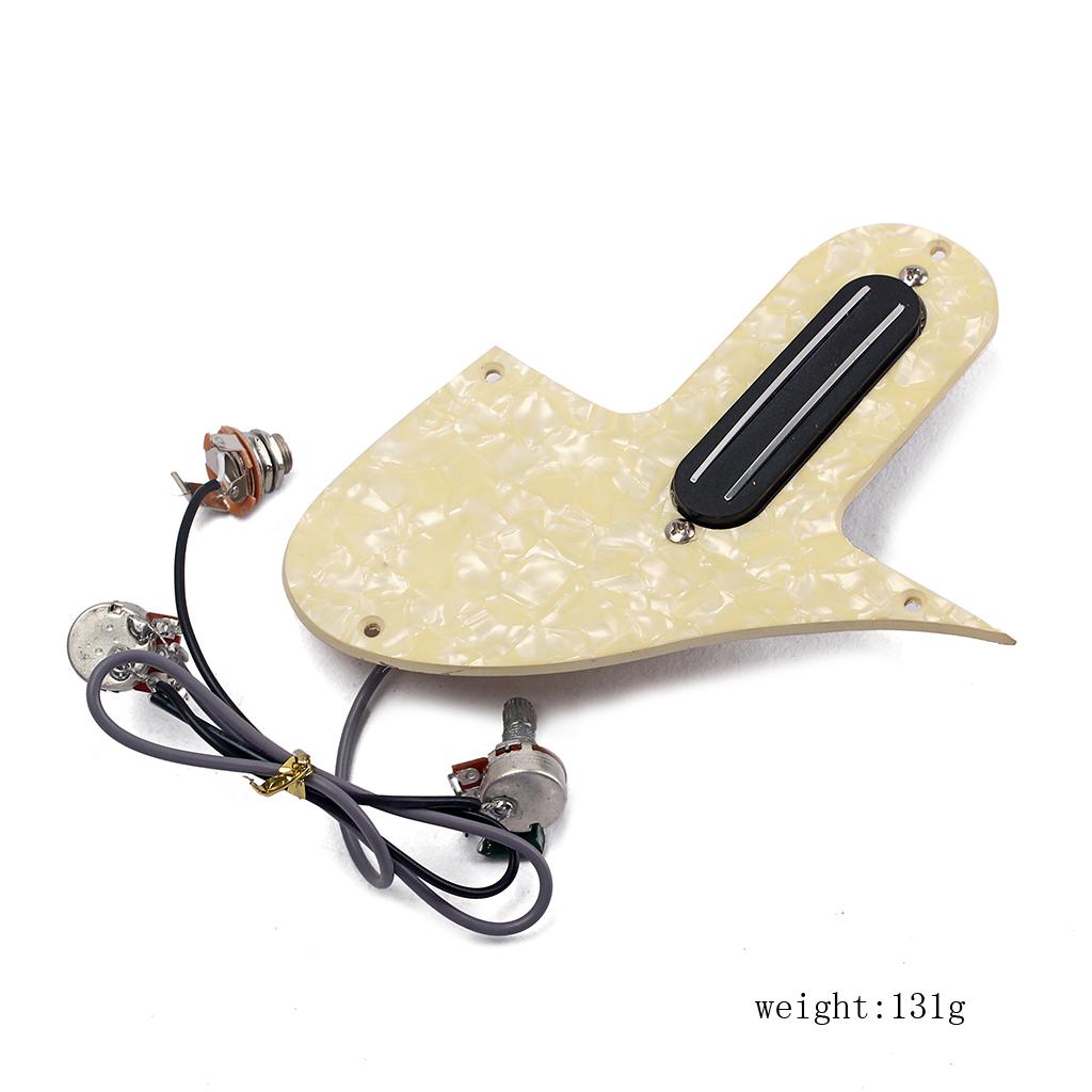 Wired Pickup Mandolin Guitar Pickguard A500k B500k Pots Cream