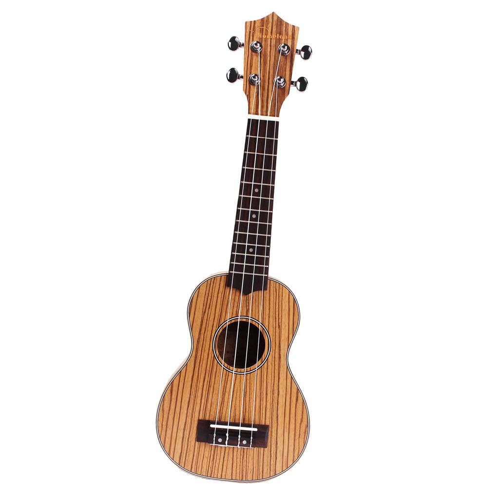 21 Zebrawood Soprano 4 String Ukelele Guitar Acoustic Musical Instrument"