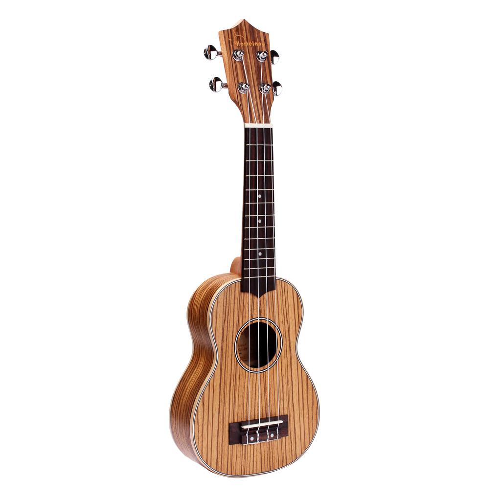 21 Zebrawood Soprano 4 String Ukelele Guitar Acoustic Musical Instrument"