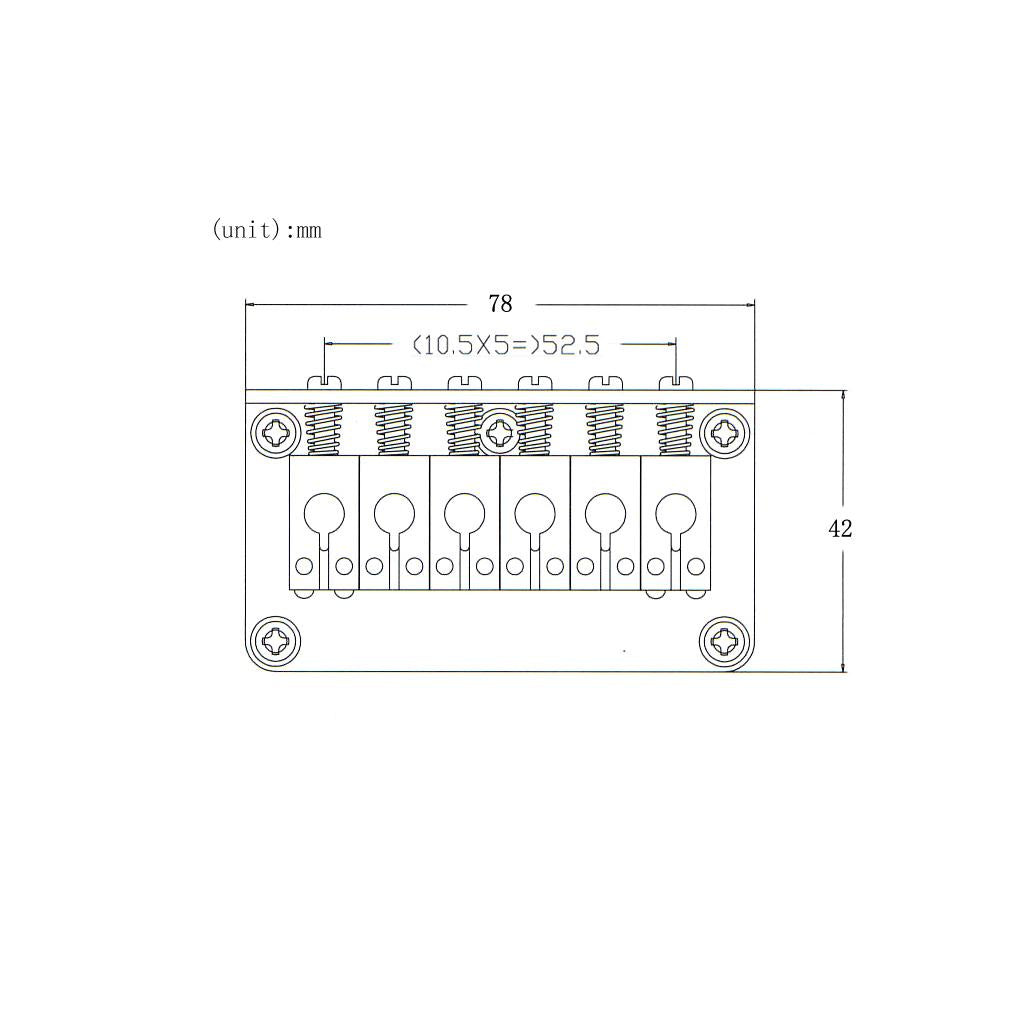 1 Set Roller Saddle Bridge Tailpiece for 6 String Electric Guitar Black